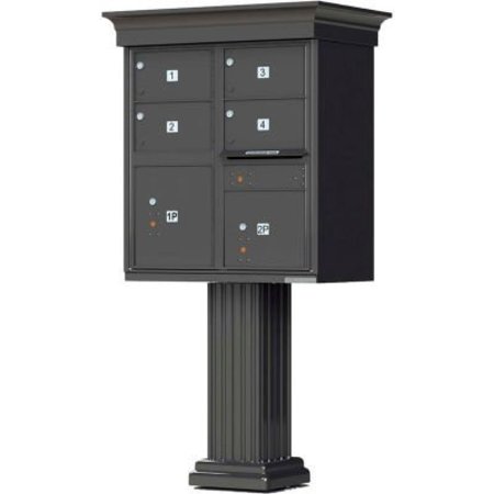 FLORENCE MFG CO Vital Cluster Box Unit w/Vogue Classic Accessories, 4 Mailboxes & 2 Parcel Lockers, Dark Bronze 1570-4T5VDBAF